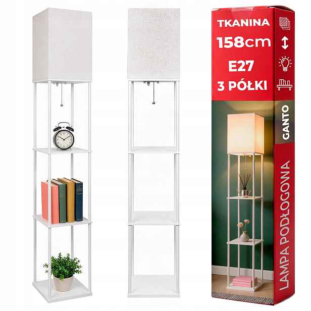Podlahová lampa Ganto 2 1xE27 160 cm bílá