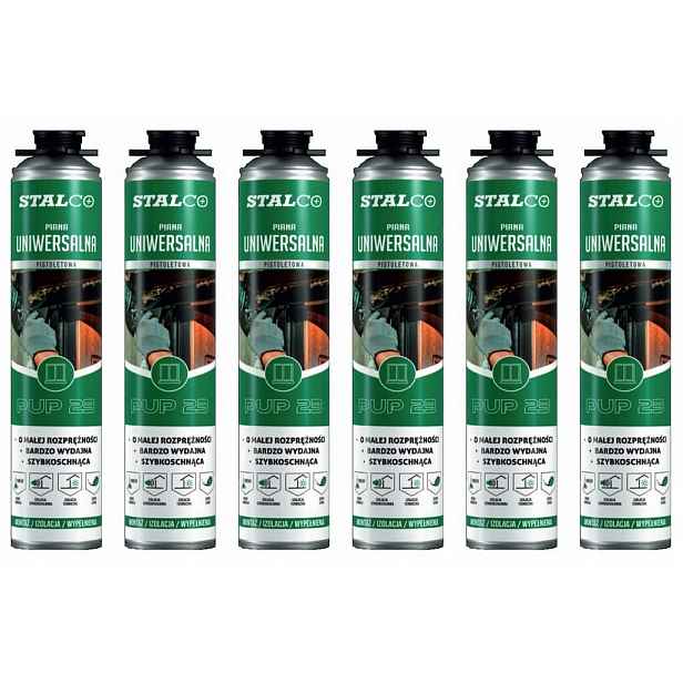 Stalco Univerzální Pistolová Pěna 750ML PUP23 Balení 6 Kusů