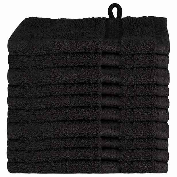 vidaXL Uterák pro hosty SOLUND 10 ks Černá 15 x 21 cm 550 gsm