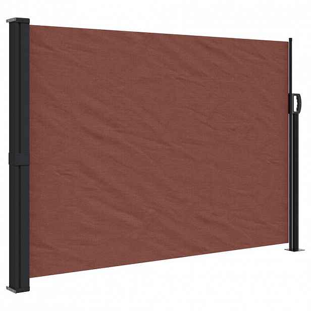 vidaXL Zatahovací boční markýza hnědá 140 x 500 cm