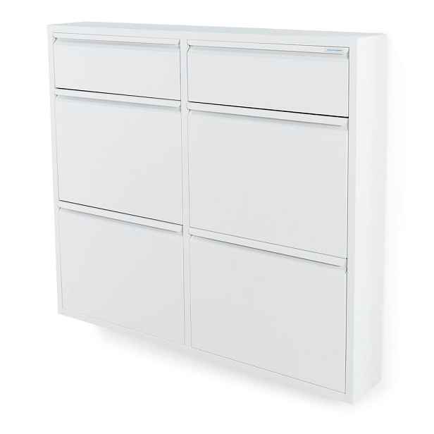 Bílý kovový výklopný botník 98x86x15 cm Billy – Spinder Design
