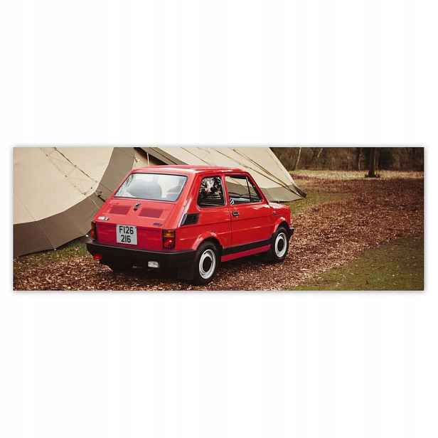 Fototapety 624x219 Červený malý Fiat 126p