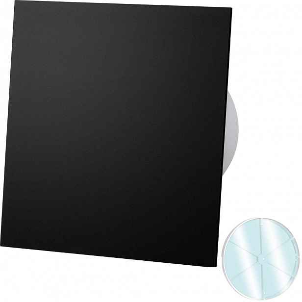 Ventilátor Plexi Černý Mat Kuličková Ložiska Zpětný Ventil Standard Fi 125