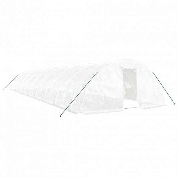 vidaXL Skleník s ocelovým rámem bílý 90 m² 18 x 5 x 2,3 m