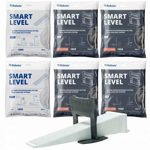 Kubala Smart Level Vyrovnávání Klínových Dlaždic 100 Klipsy 1,5 MM 400 Kusů