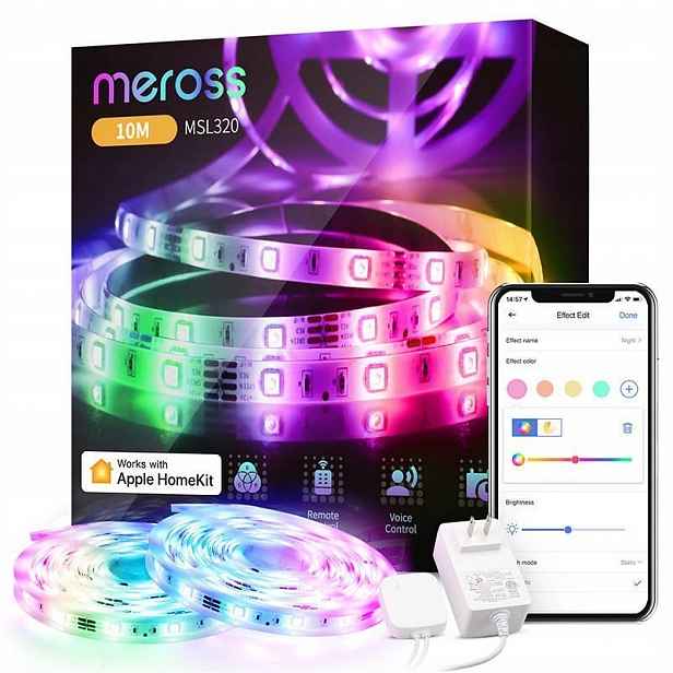 Meross Wi-fi Led Rgb Páska Sada 2 X 5 M Homekit Aplikace Led Rgb Barevná