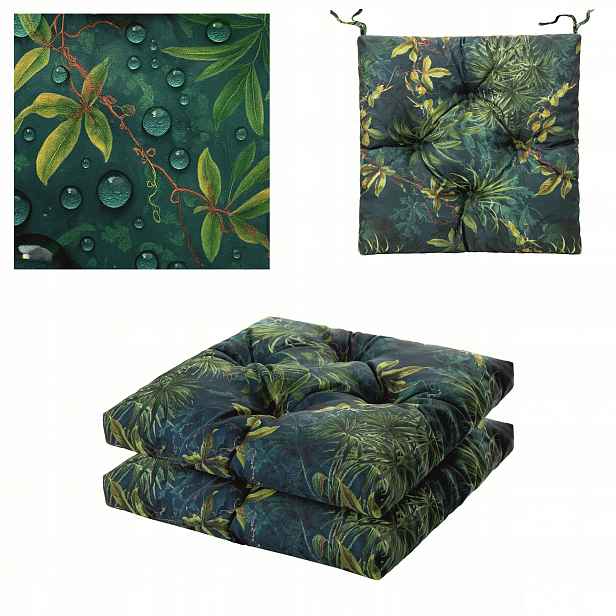 Polštáře na zahradní židle 45 x 45 cm Set 2 Ks Vodotěsné, vázané