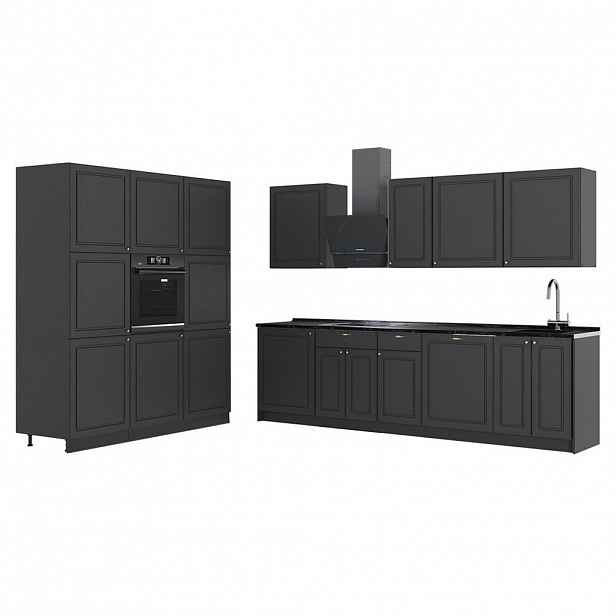 Vicco KUCHYŇSKÝ KOUT Fame-Line, Anthrazit-Gold Landhaus/Antracit, 460 cm, PD Antracit