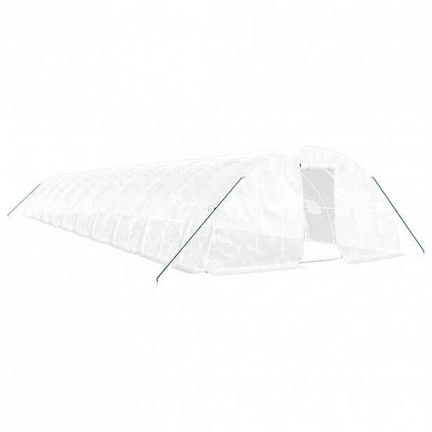vidaXL Skleník s ocelovým rámem bílý 100 m² 20 x 5 x 2,3 m