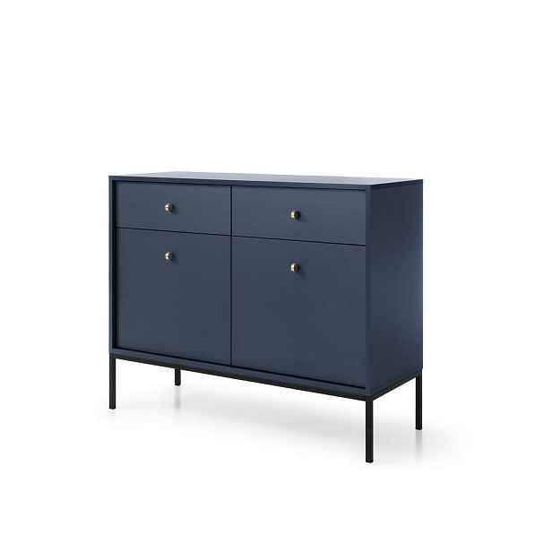 MASSENO KOMODA MONDO, 104/83/39 cm s 2 zásuvkami a 2 dvířky, modrá