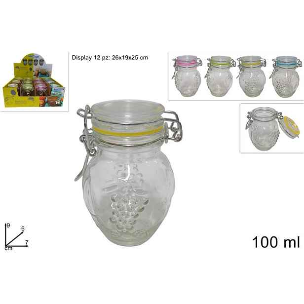 PROHOME - Dóza sklo 100ml klip různé barvy