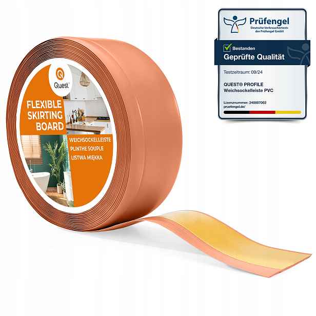 Pvc podlahová lišta samolepicí, soklová, 70/20 mm, cihlová, 25 m