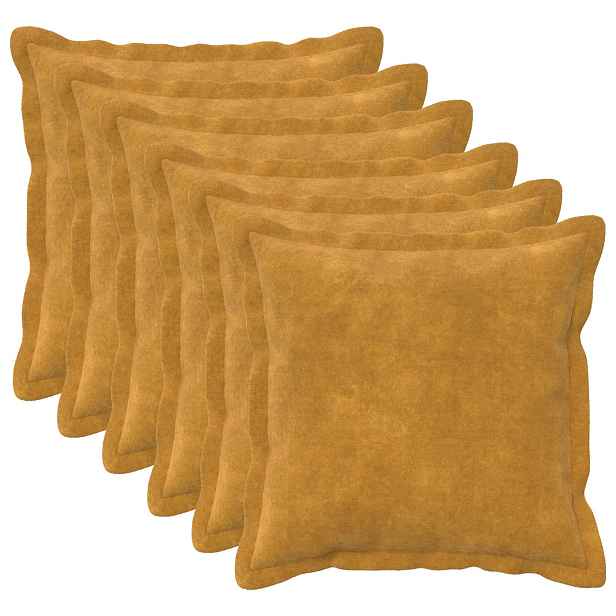 vidaXL Polštář s polštářem HOUTEN 6 ks Žlutá Mikrovláknová fleece