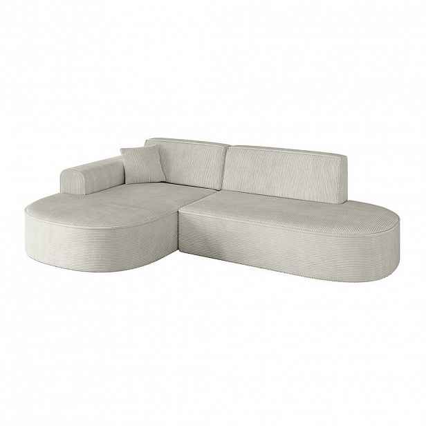 ALTDECOR ROHOVÁ SEDACÍ SOUPRAVA s otomanem vlevo MARI-L1 – 243 x 171 x 79 cm, krémový manšestr