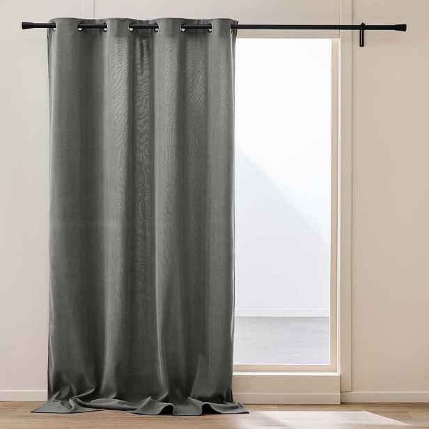 Antracitový manšestrový termo závěs 140x260 cm Madison – douceur d'intérieur