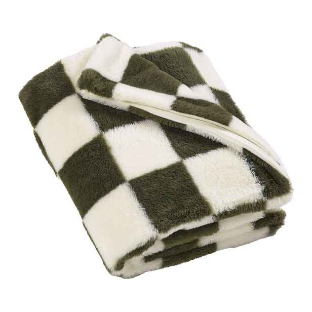 Bílá/zelená deka 130x170 cm Cosy Soft Checkerboard – Catherine Lansfield