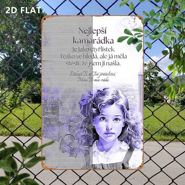TEMU 2D plochý - [2D plochý] 1ks 2D plochá vintage hliníková kovová cedule | Hliníková , Vintage nástěnné umění, Dekorace do garáže, 30.48X20.32 cm,