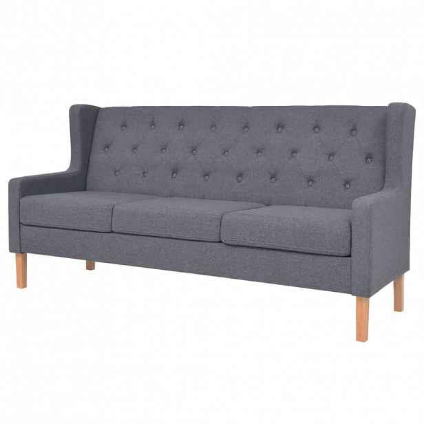 vidaXL 3místná pohovka textil šedá