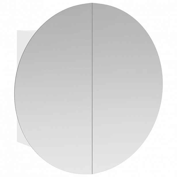 vidaXL Koupelnová skříňka s kulatým zrcadlem a LED bílá 54x54x17,5 cm