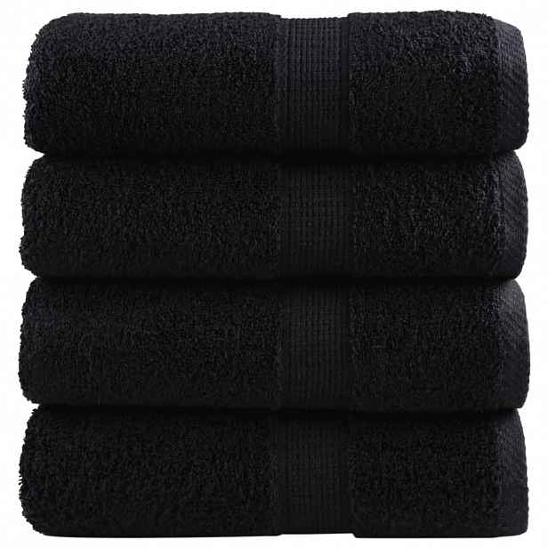 vidaXL Prémiové mycí utěrky SOLUND 4 ks černé 30x30 cm 600 g/m²