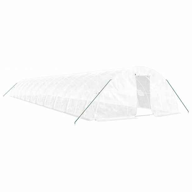 vidaXL Skleník s ocelovým rámem bílý 110 m² 22 x 5 x 2,3 m