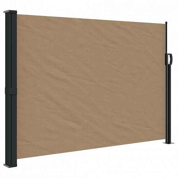 vidaXL Zatahovací boční markýza taupe 140 x 500 cm