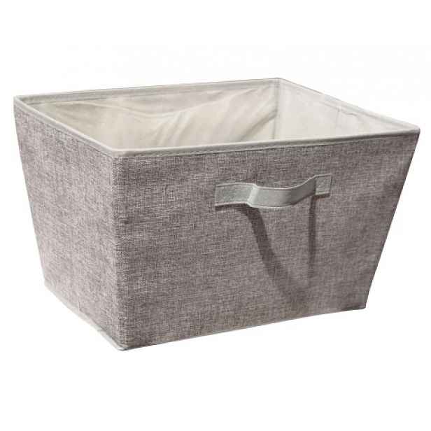 Úložný box 30x30x30 cm, světle šedý textil
