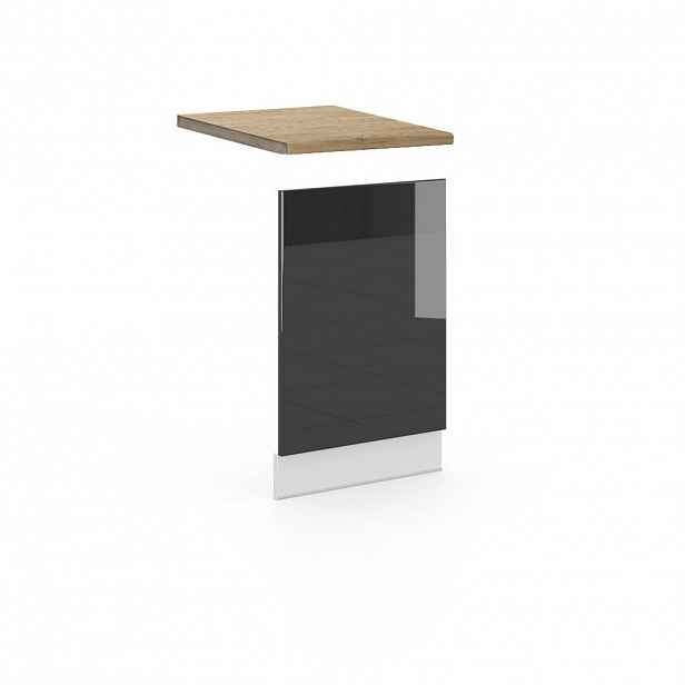 Vicco PŘEDNÍ PANEL Fame-Line Antracitový vysoký lesk 45 cm , PD Dub