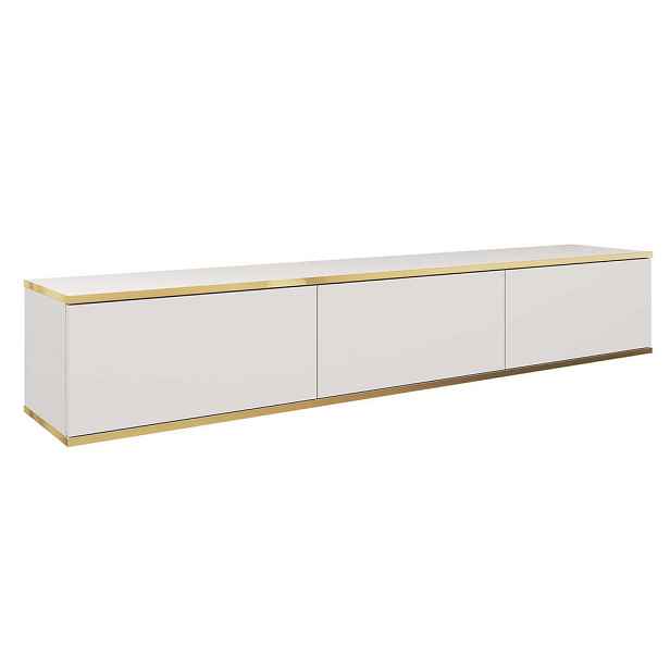 MASSENO TV STOLEK VENEZIA, 175x32x30 cm se 3 dvířky, bílý