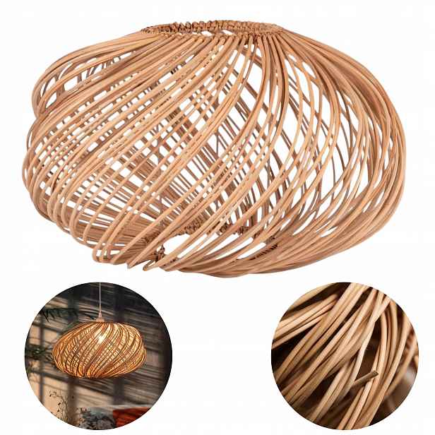 Stínidlo Na Lampu Závěsná lampa z ratanu pro žárovky E27 45 x 25 cm