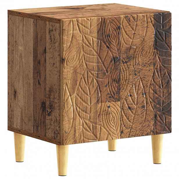 vidaXL Noční stolek Staré dřevo 43 x 34,5 x 50 cm Kompozitní dřevo