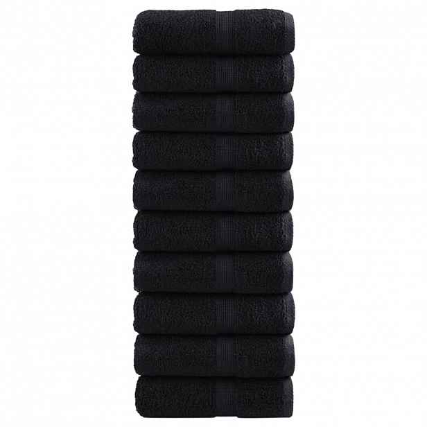 vidaXL Prémiové mycí utěrky SOLUND 10 ks černé 30x30 cm 600 g/m²