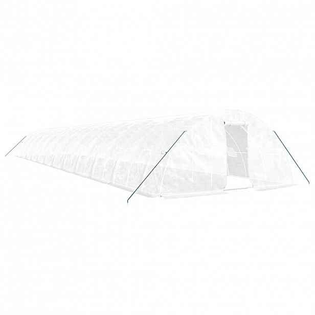 vidaXL Skleník s ocelovým rámem bílý 120 m² 24 x 5 x 2,3 m
