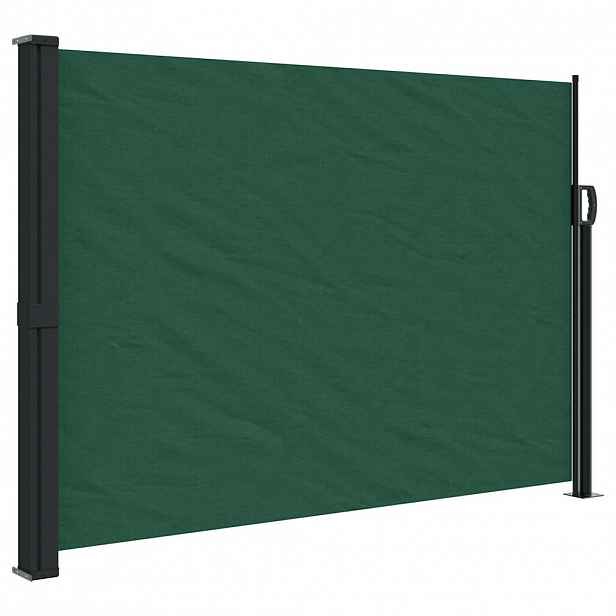 vidaXL Zatahovací boční markýza tmavě zelená 140 x 500 cm