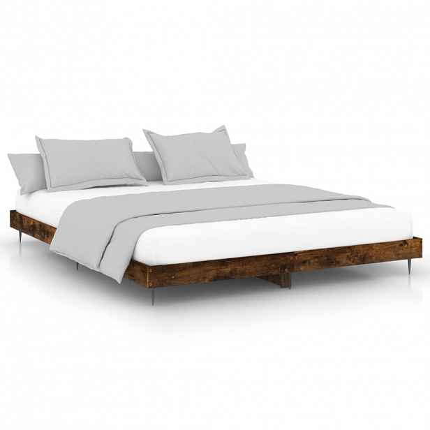 vidaXL Rám postele bez matrace kouřový dub 200x200 cm kompozitní dřevo