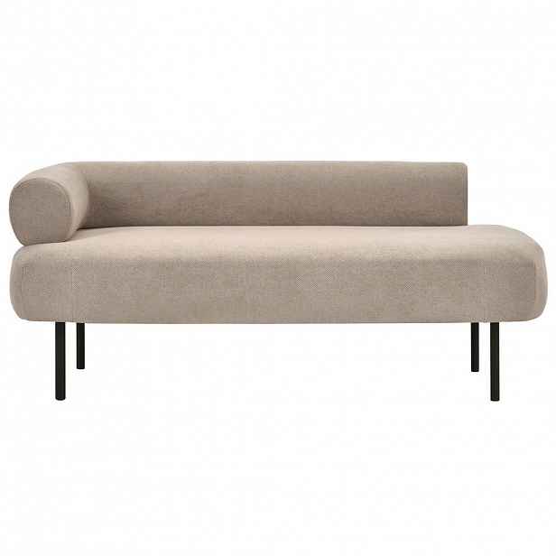 Beliani ČALOUNĚNÉ LEHÁTKO CHAISE LONGUE LEVOSTRANNÉ Látka Taupe Mirmande