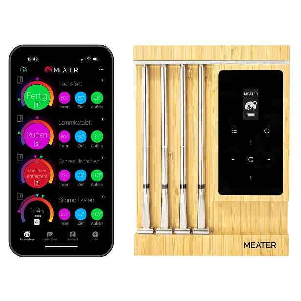 Meater Pro XL Bezdrátový teploměr na maso se 4 Wi-Fi sondami