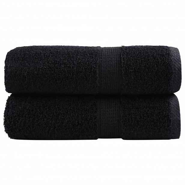 vidaXL Premium ručníky SOLUND 2 ks černé 30 x 50 cm 600 g/m²