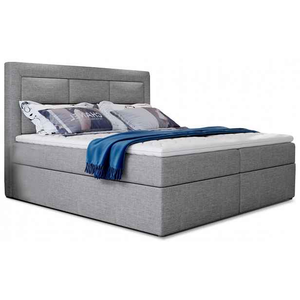 Boxspring KORBELA 21 140x200, světle šedá látka