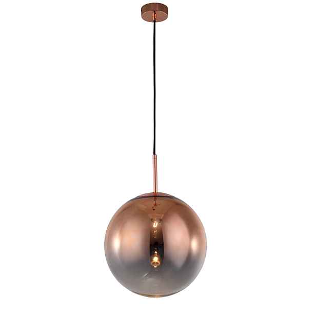 Závěsná lampa měděná skleněná koule 30 cm do jídelny obývacího pokoje Light Prestige
