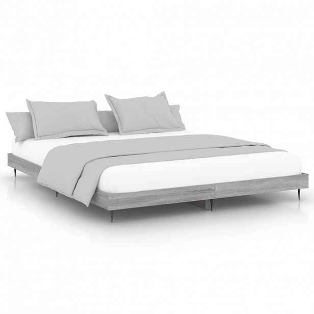 vidaXL Rám postele šedý sonoma 200 x 200 cm kompozitní dřevo