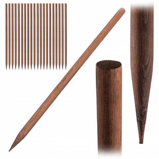 Dřevěný Impregnovaný Palík fi 23 mm Podpora Rostlin Tyč 80 cm 20 ks