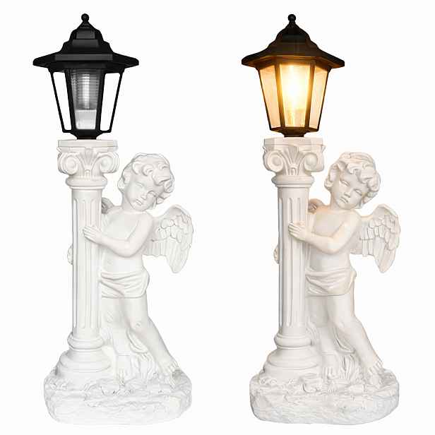 Figurka Svícen Dekorace Soška Anděl Solární Led do zahrady na hrob
