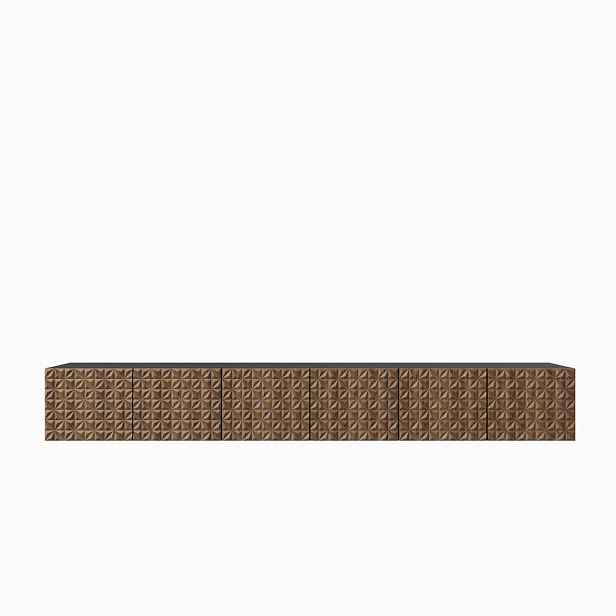 MASSENO ZÁVĚSNÝ TV STOLEK ROVA, 300/41/40 cm, černý /, dekor dub