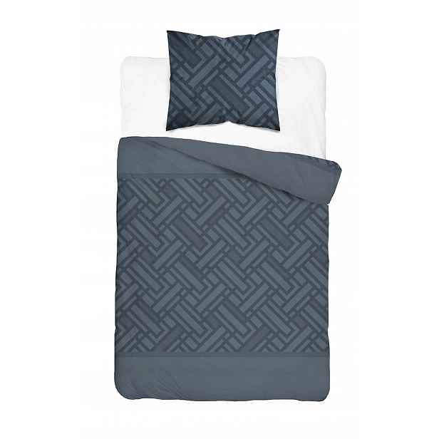 Povlečení 140 x 200, tmavě modré s geometrickým vzorem Home Satin