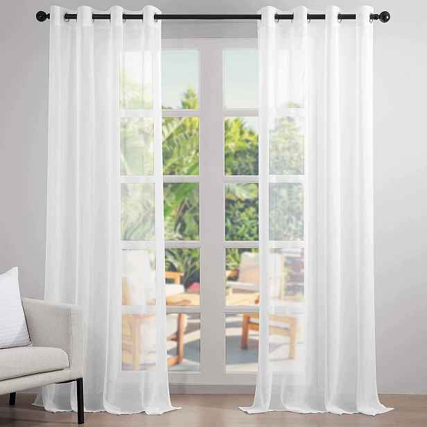 Topfinel Záclony Bílé 240×150 CM – 2 Ks Na Průchodkách