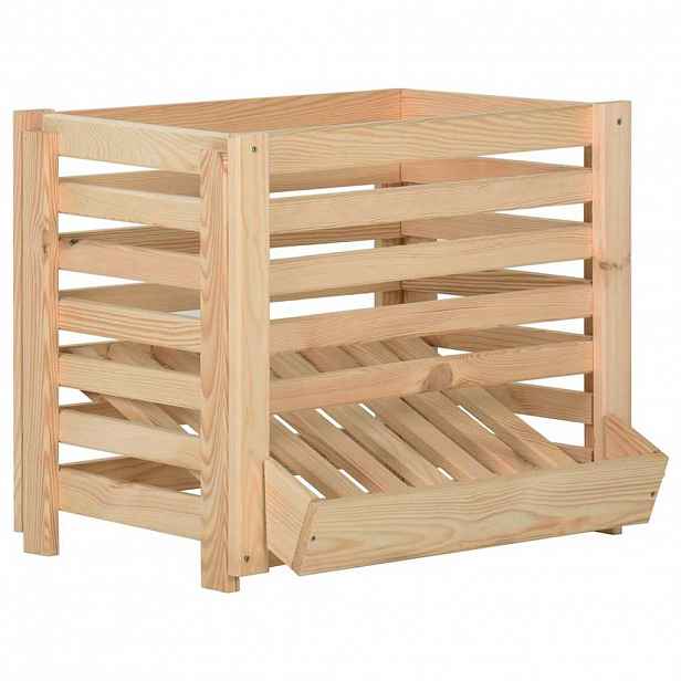 vidaXL Bedna na brambory 60 x 40 x 50 cm masivní borové dřevo