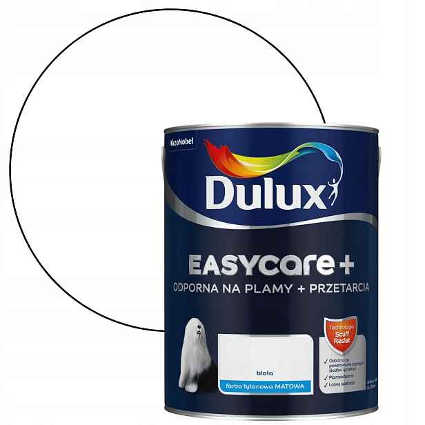 Dulux EasyCare Plus Barva Odolná Proti Drhnutí Bílá 5L