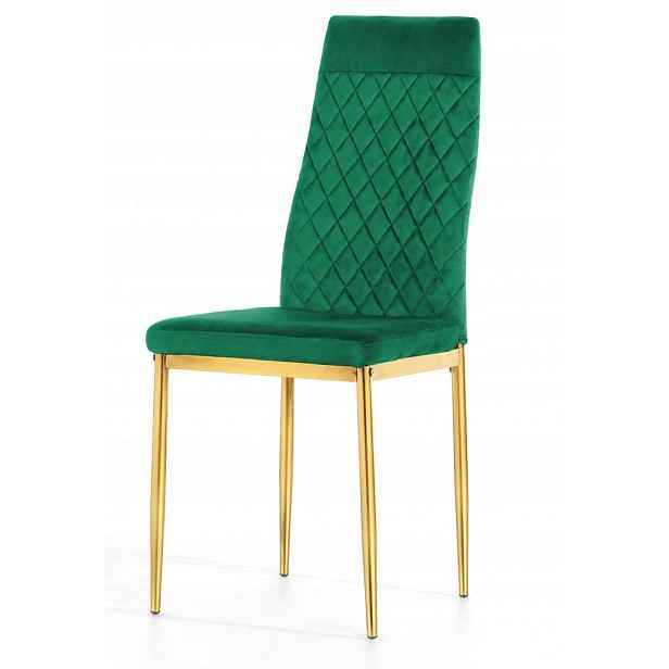Čalouněná židle Valva Caro Velvet Green Gold Lugano