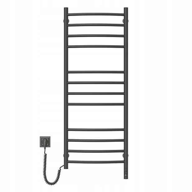 Elektrický koupelnový radiátor Camellia Sensor 480х1200 Černý, levý